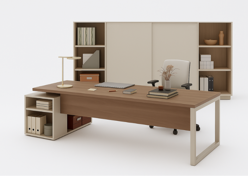 Avora Etajerli Yönetici Masası