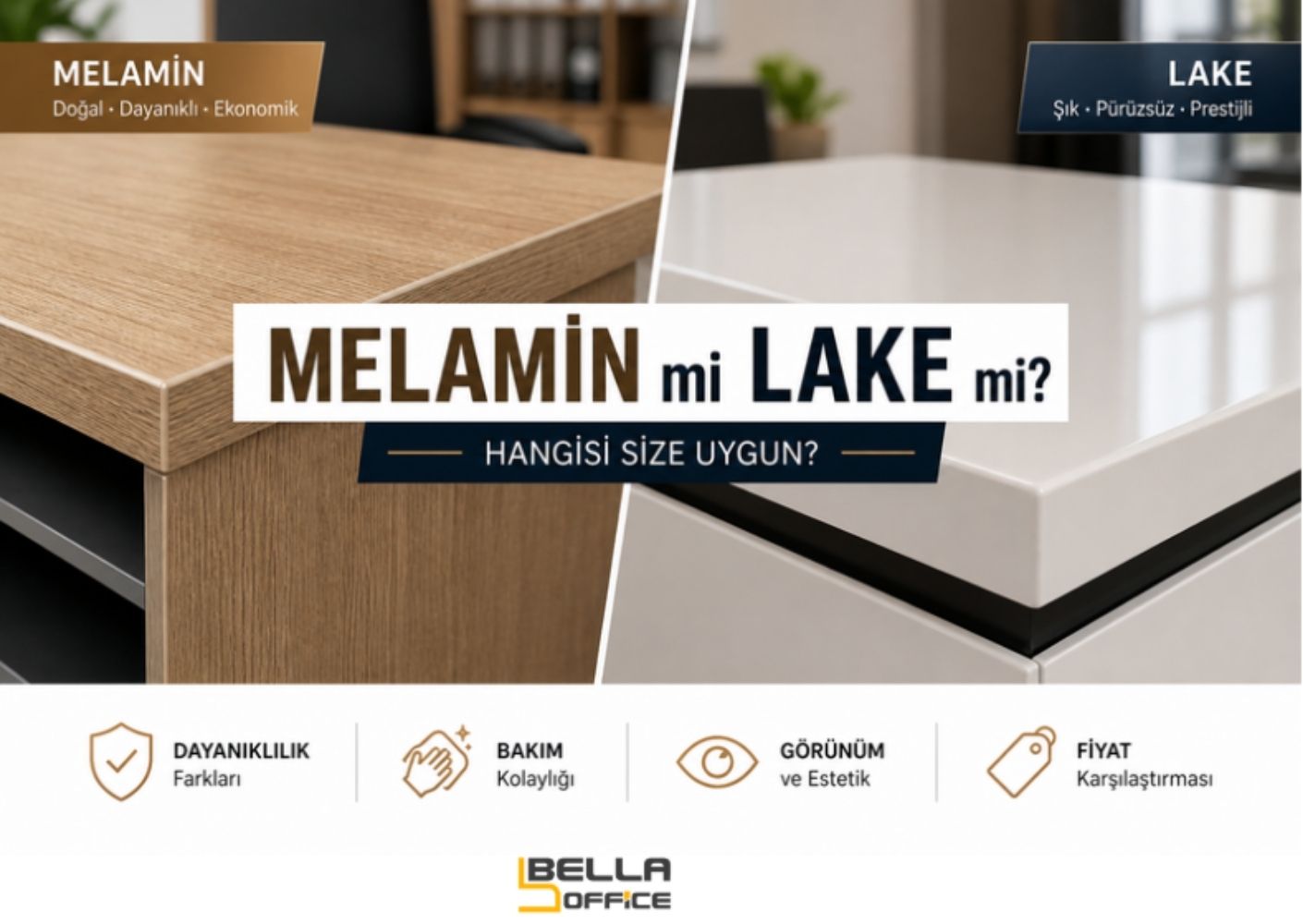 Ofis Mobilyasında Doğru Malzeme Nasıl Seçilmelidir? Melamin Mobilya mı Lake Mobilya mı? 