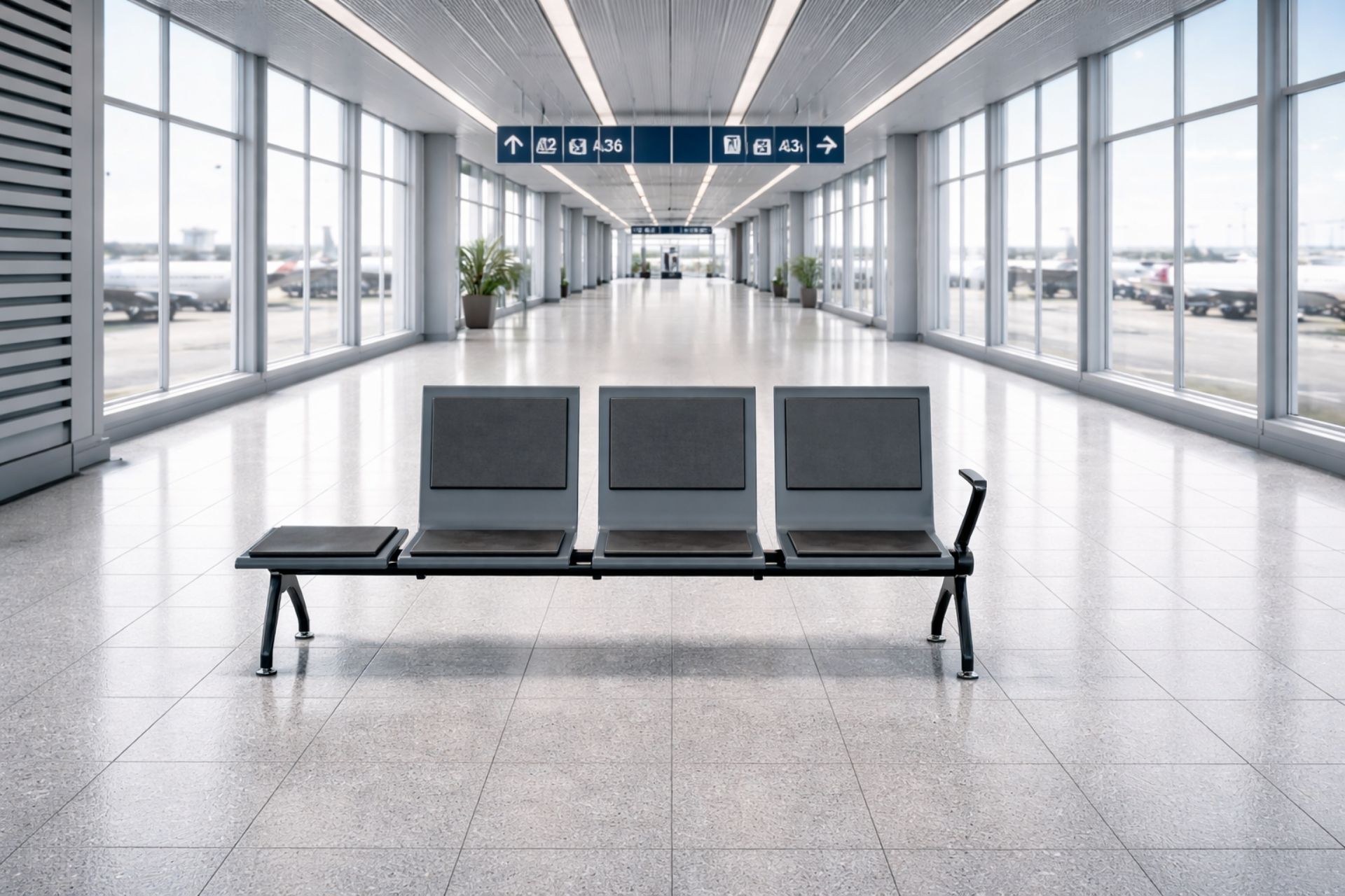 Port Havaalanı Sehpalı Bekleme Koltuğu