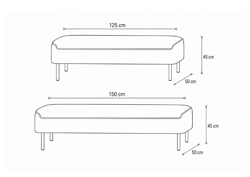 Linea Bench Puf