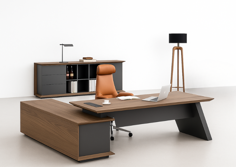 Anemon Etajerli Yönetici Masası